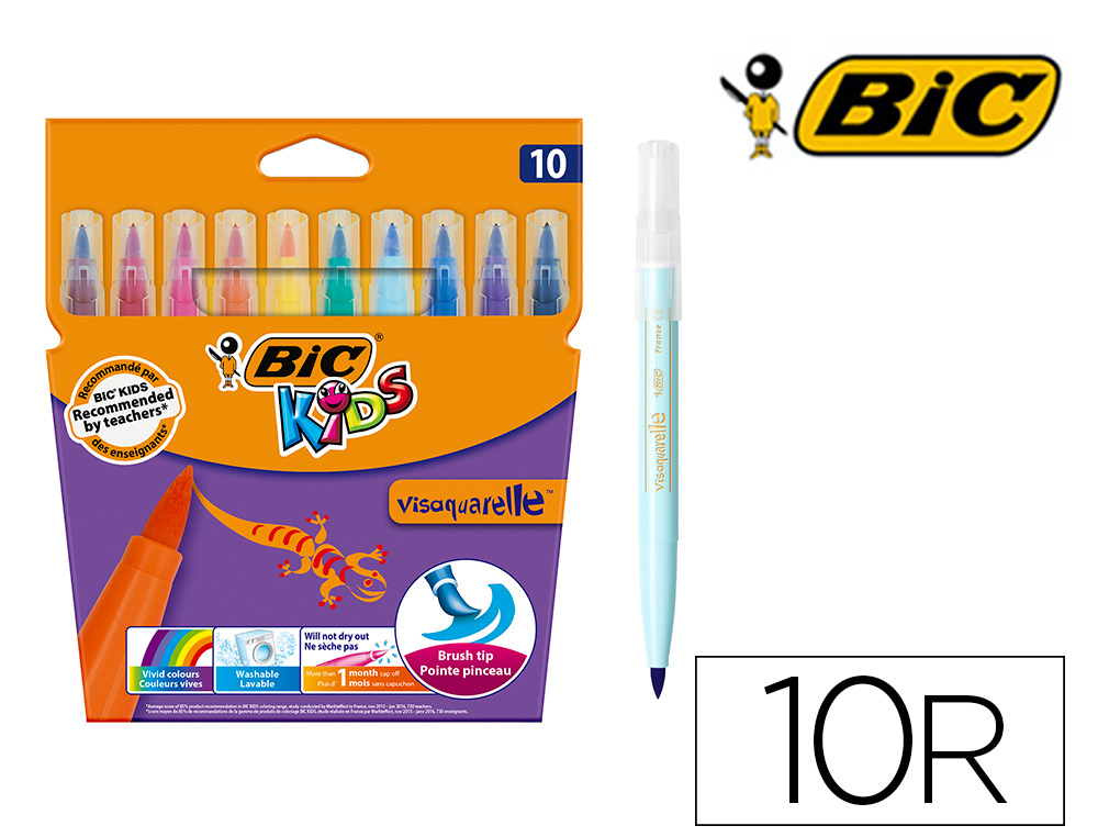 10 rotulador Bic Kids Visaquarelle punta pincel